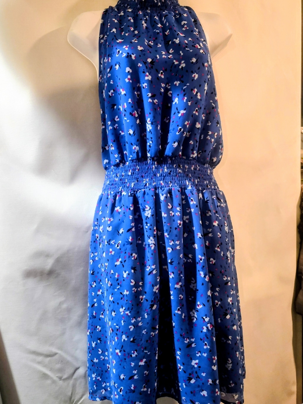 a new day Blue Floral Halter Sundress Size XL